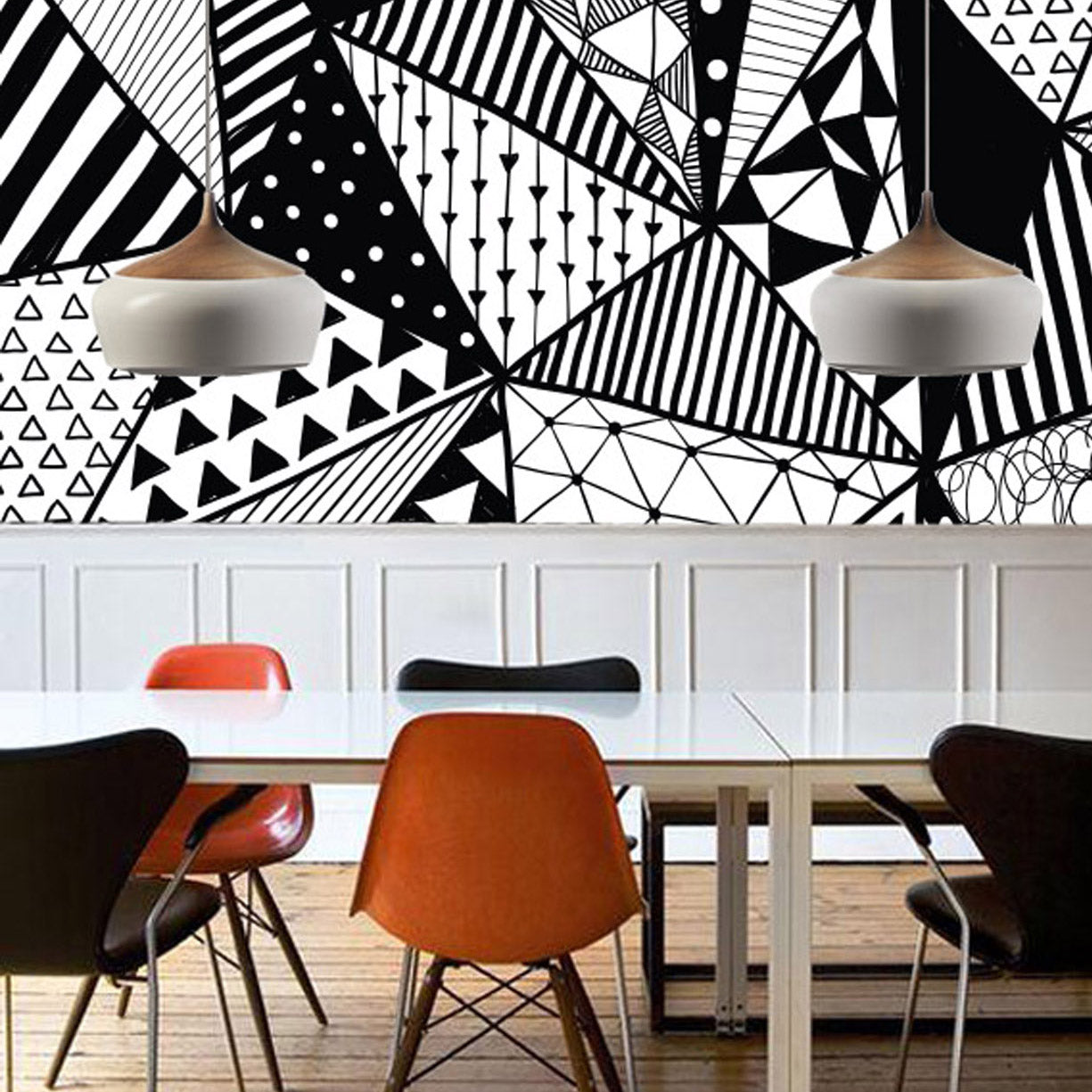 Retro Triangle Mural Wallpaper