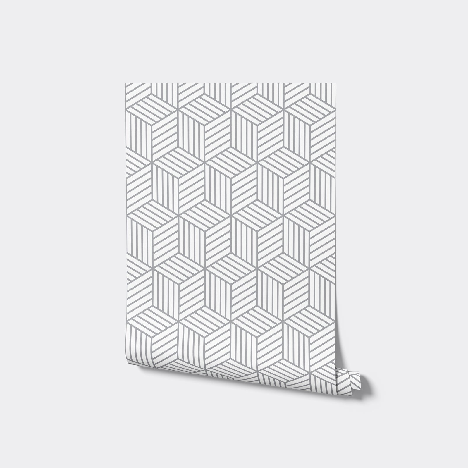Linear Grey Cube Wallpaper