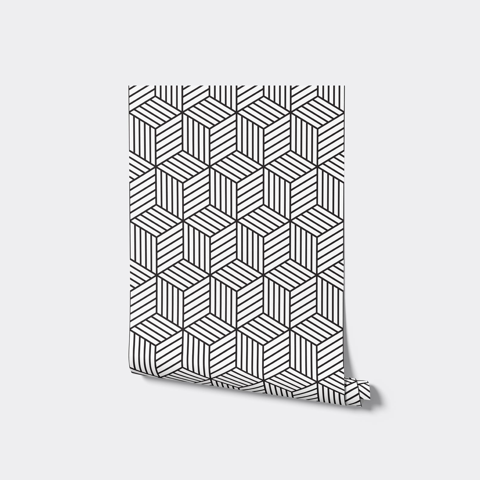 Linear Black Cube Wallpaper