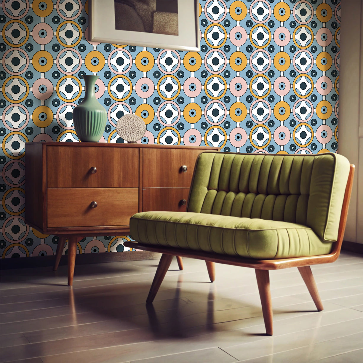 Atomic Geometric Harmony Wallpaper