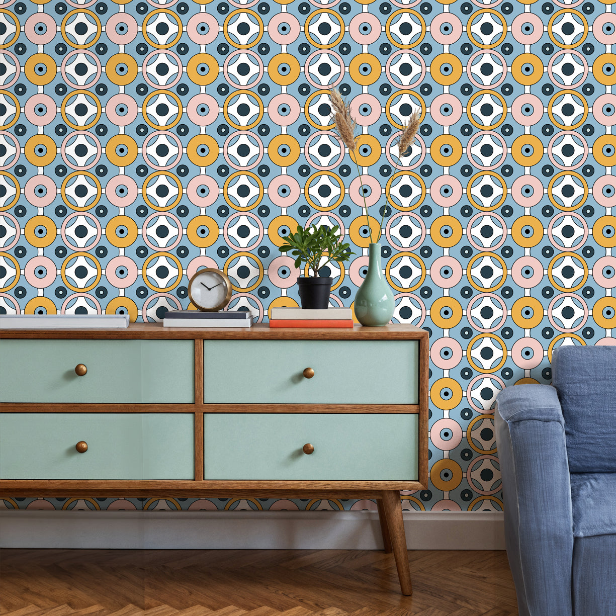 Atomic Geometric Harmony Wallpaper