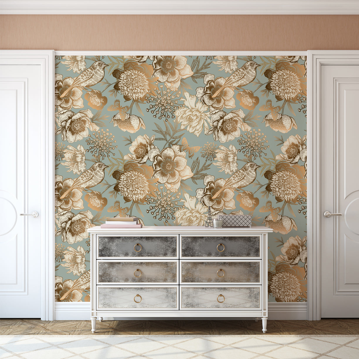 Chateau Garden Floral Wallpaper