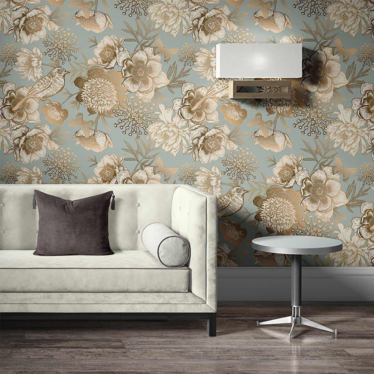 Chateau Garden Floral Wallpaper