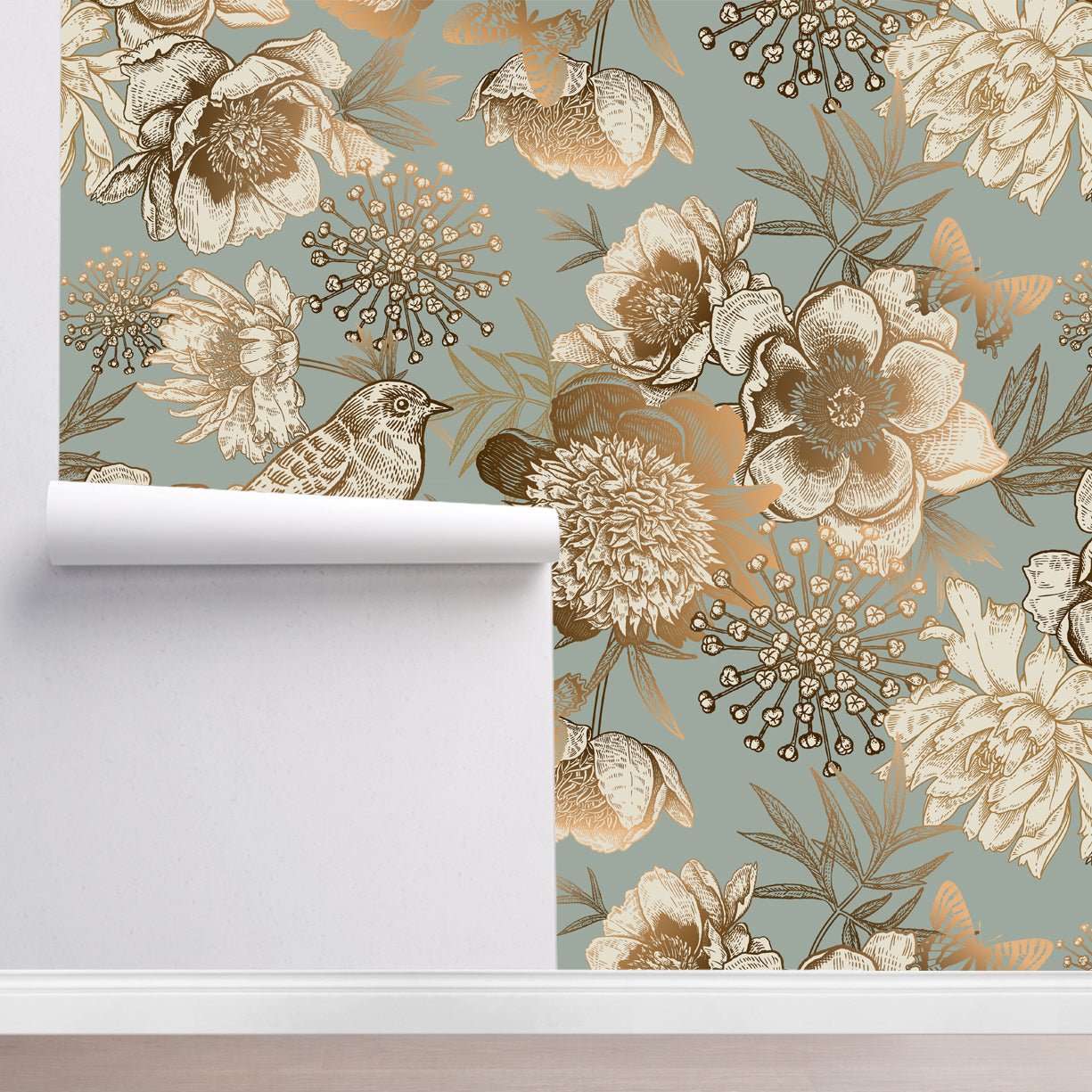 Chateau Garden Floral Wallpaper