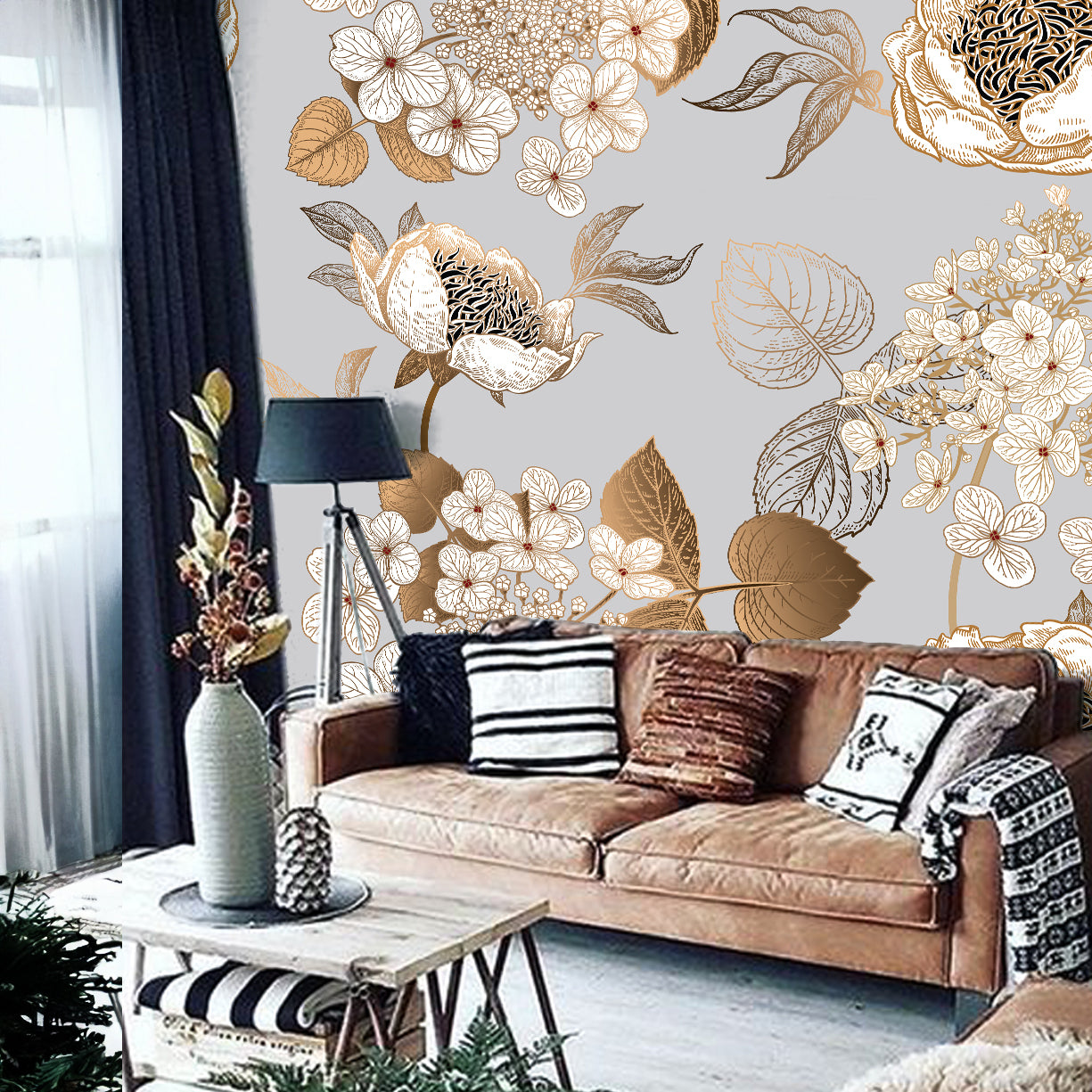 Exquisite Romantic Floral Wallpaper