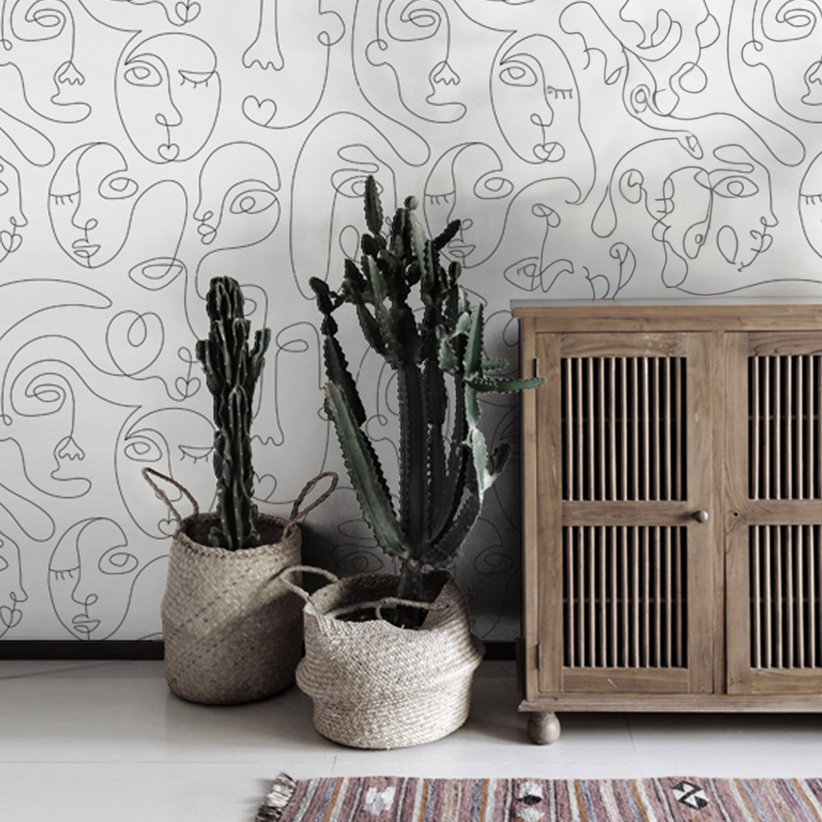Contemporary Line Portraits Wallpaper