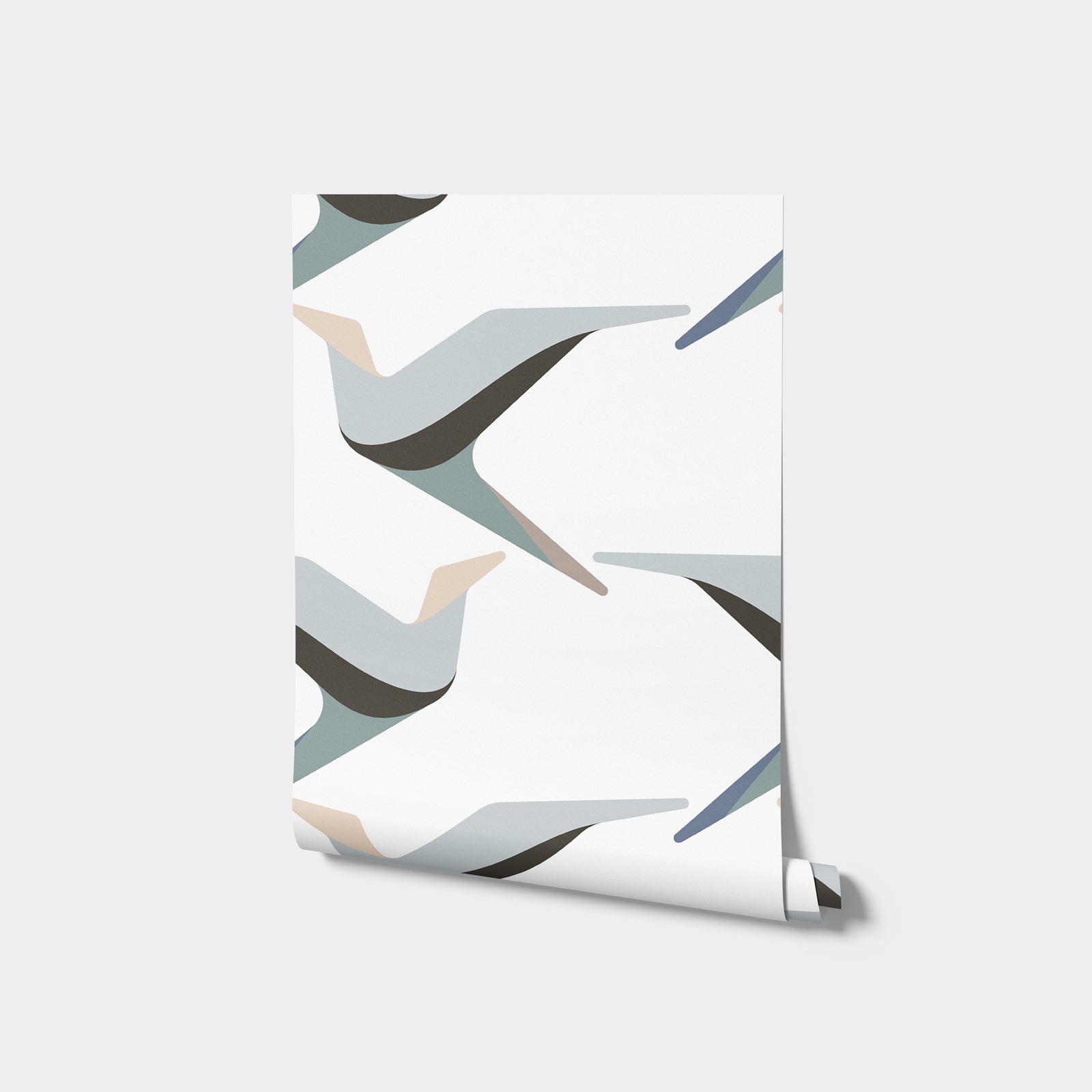 Modern Flock Motif Wallpaper