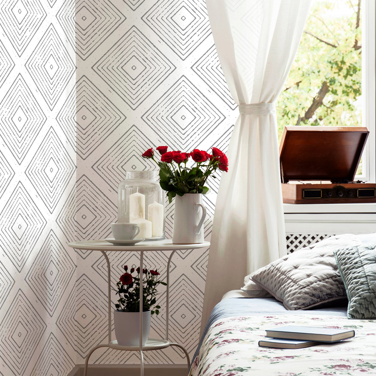 Boho Geometric Lines Wallpaper