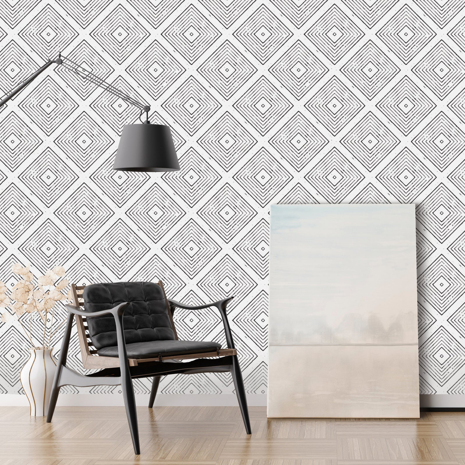 Boho Geometric Lines Wallpaper