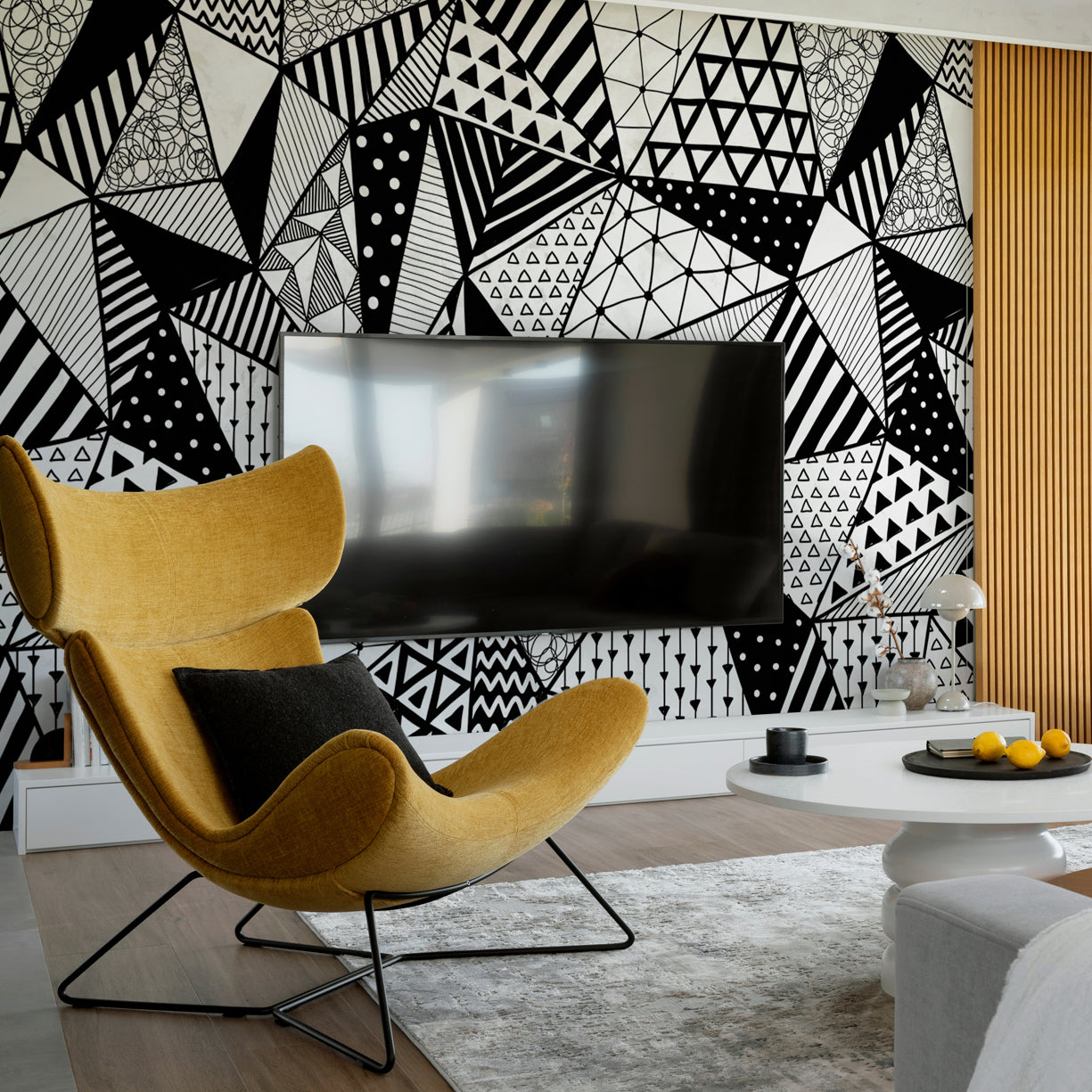 Retro Triangle Mural Wallpaper