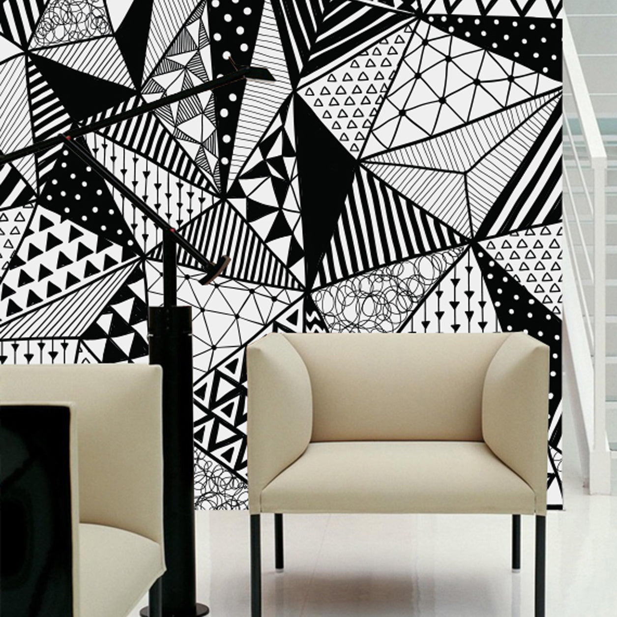 Retro Triangle Mural Wallpaper