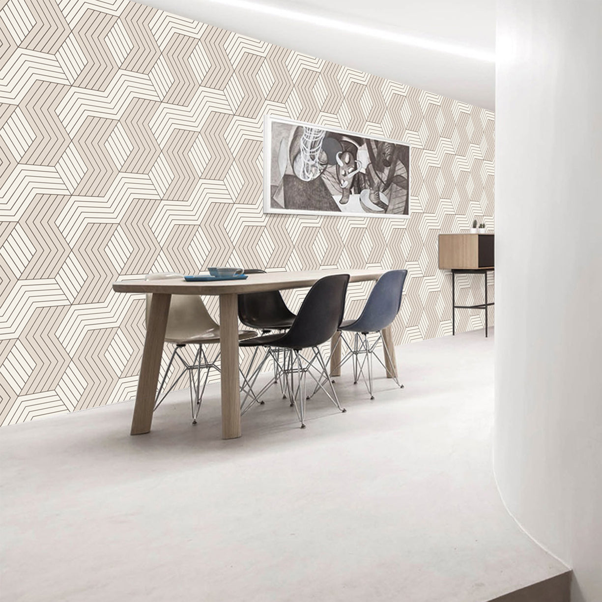 Abstract Striped Hexagon