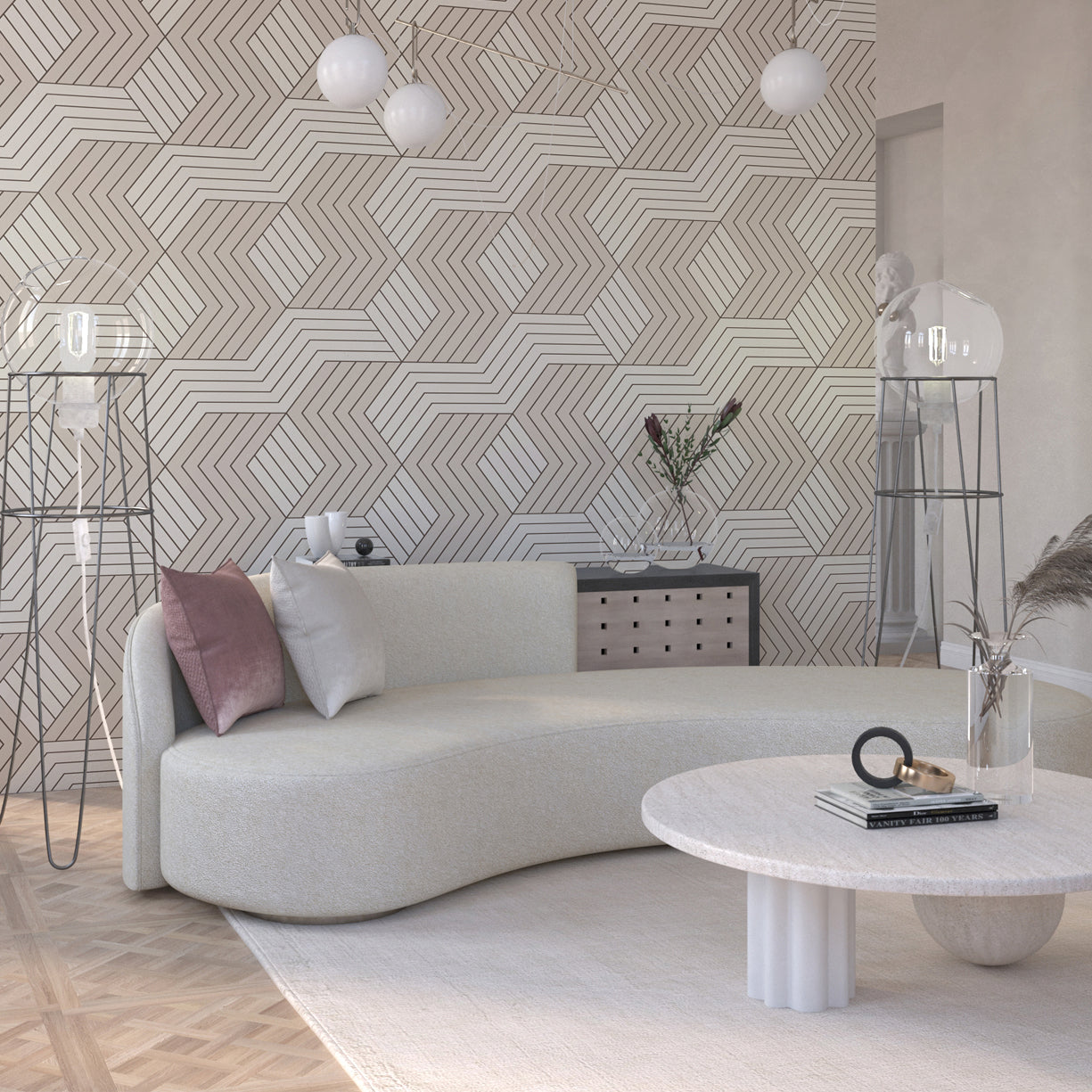Abstract Striped Hexagon
