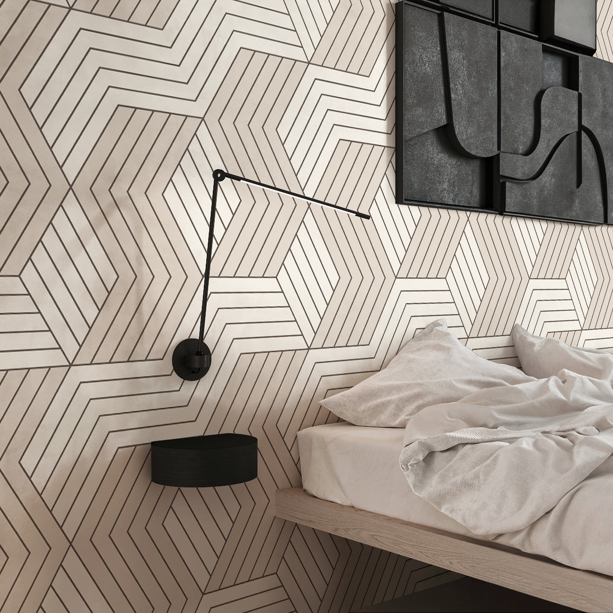 Abstract Striped Hexagon