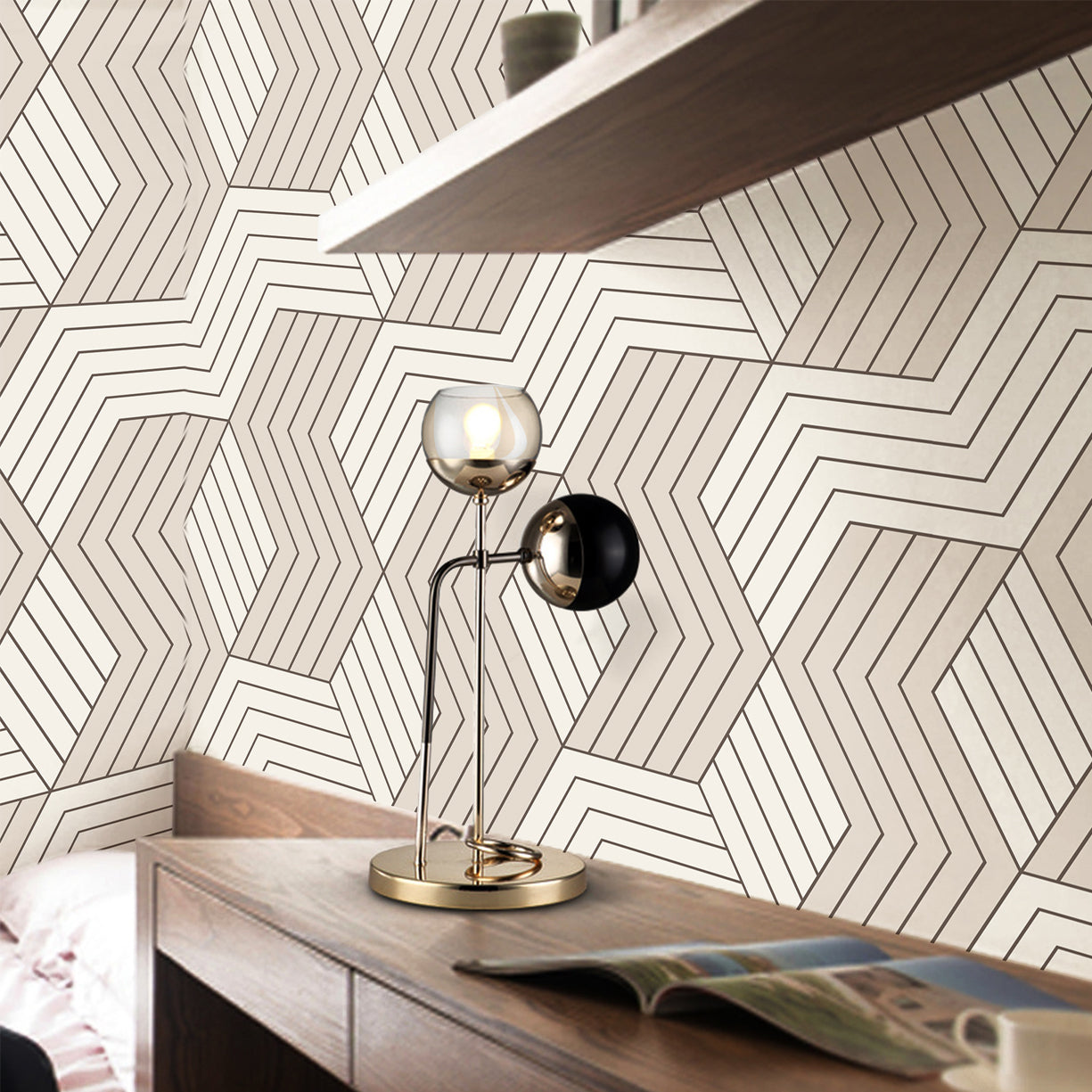 Abstract Striped Hexagon
