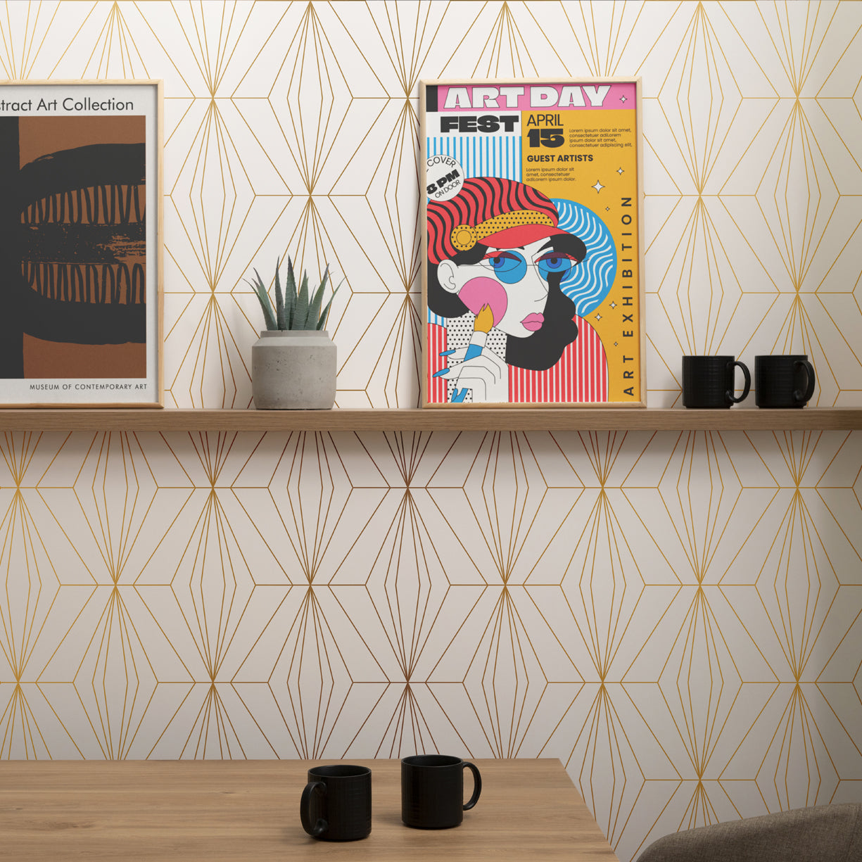 Chic-Diamond Geometric Wallpaper