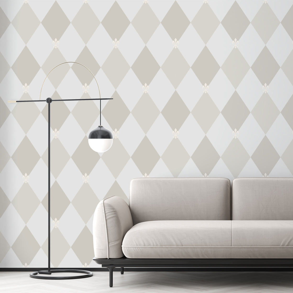 Fleur-de-lis-Harlequin Wallpaper