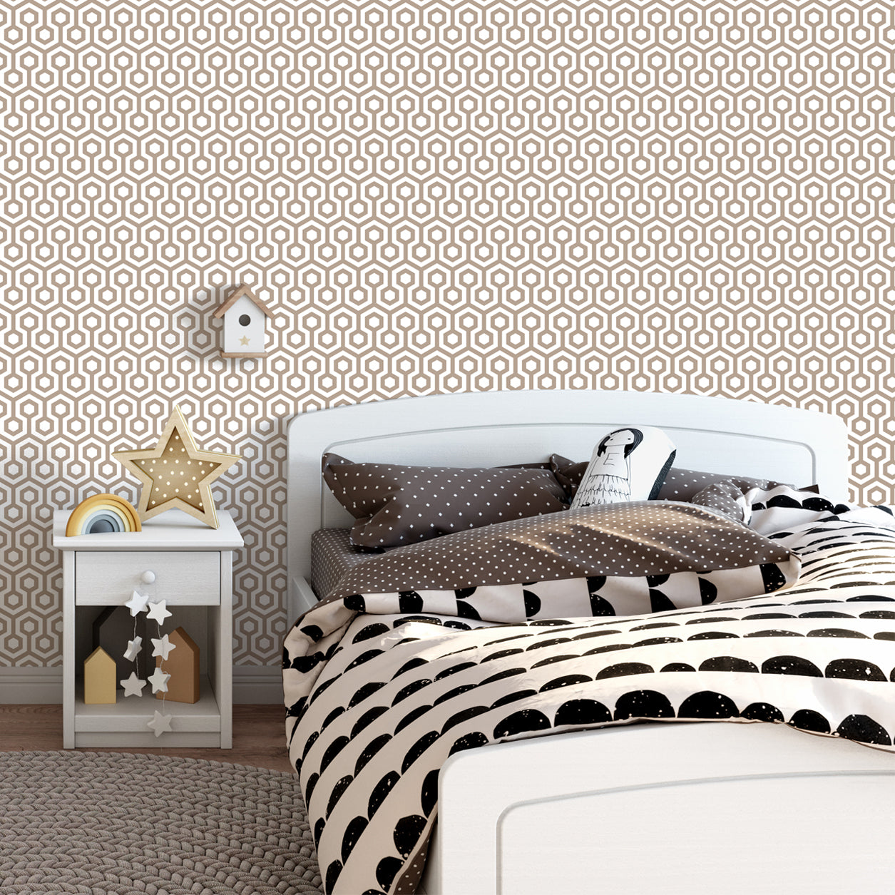 Honeycomb Wallpaper in Latte
