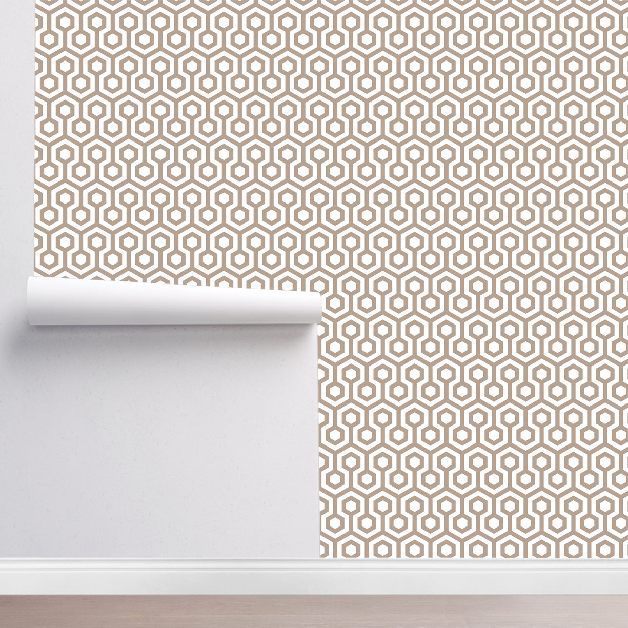 Honeycomb Wallpaper in latte