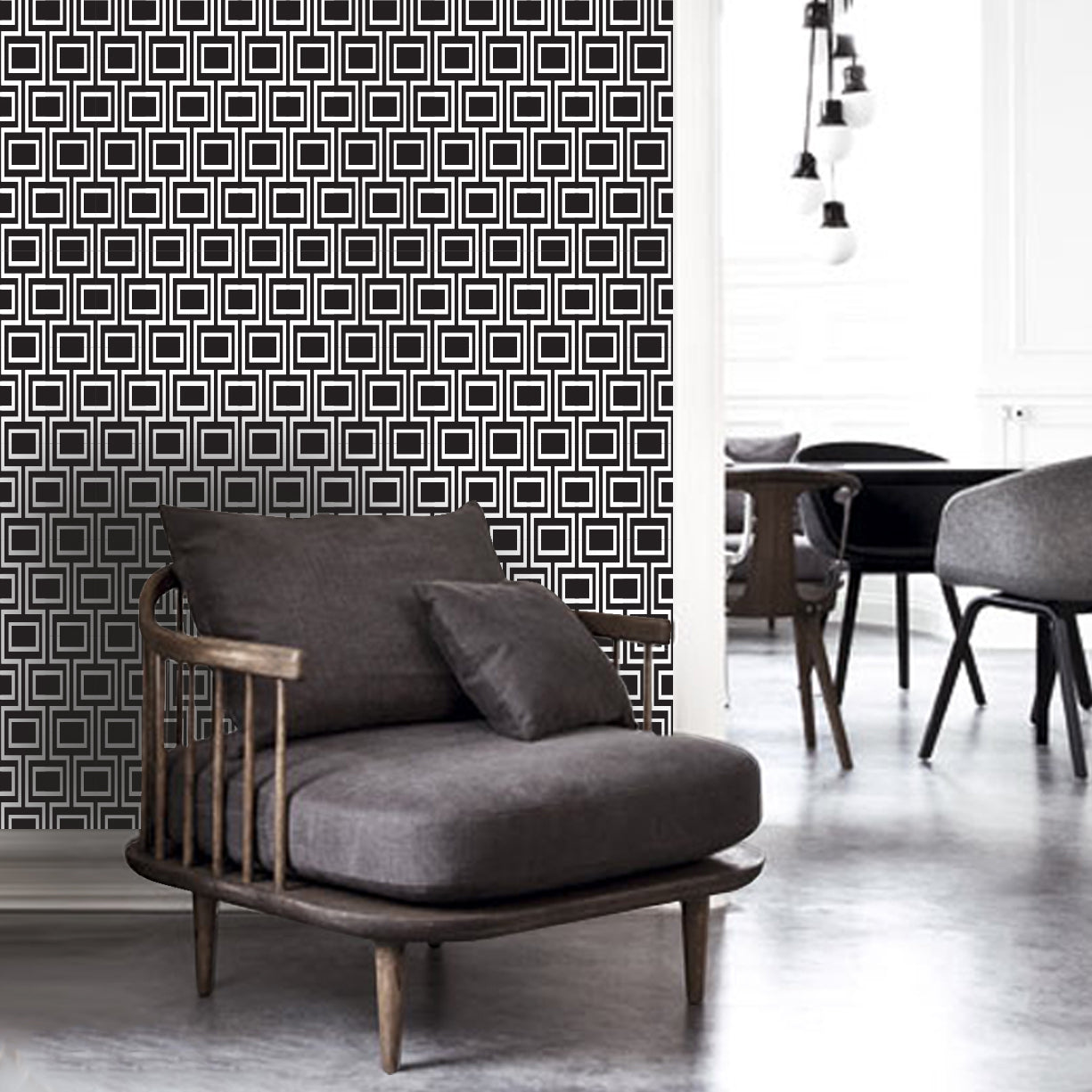 Black Plain Weave Wallpaper