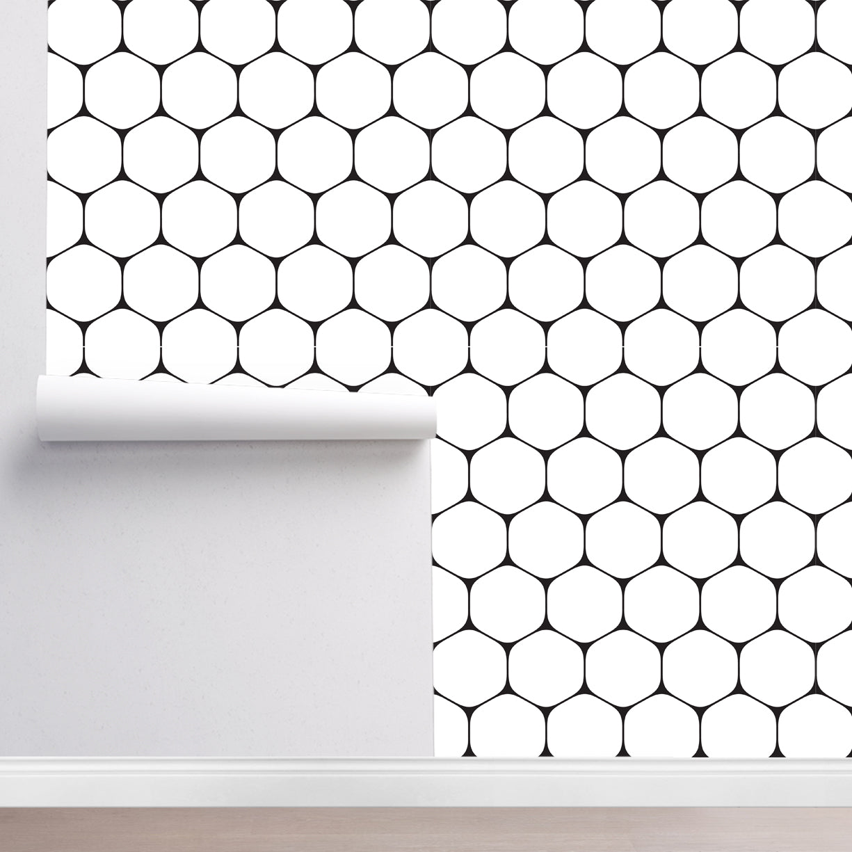 Honeycomb Wallpaper in White