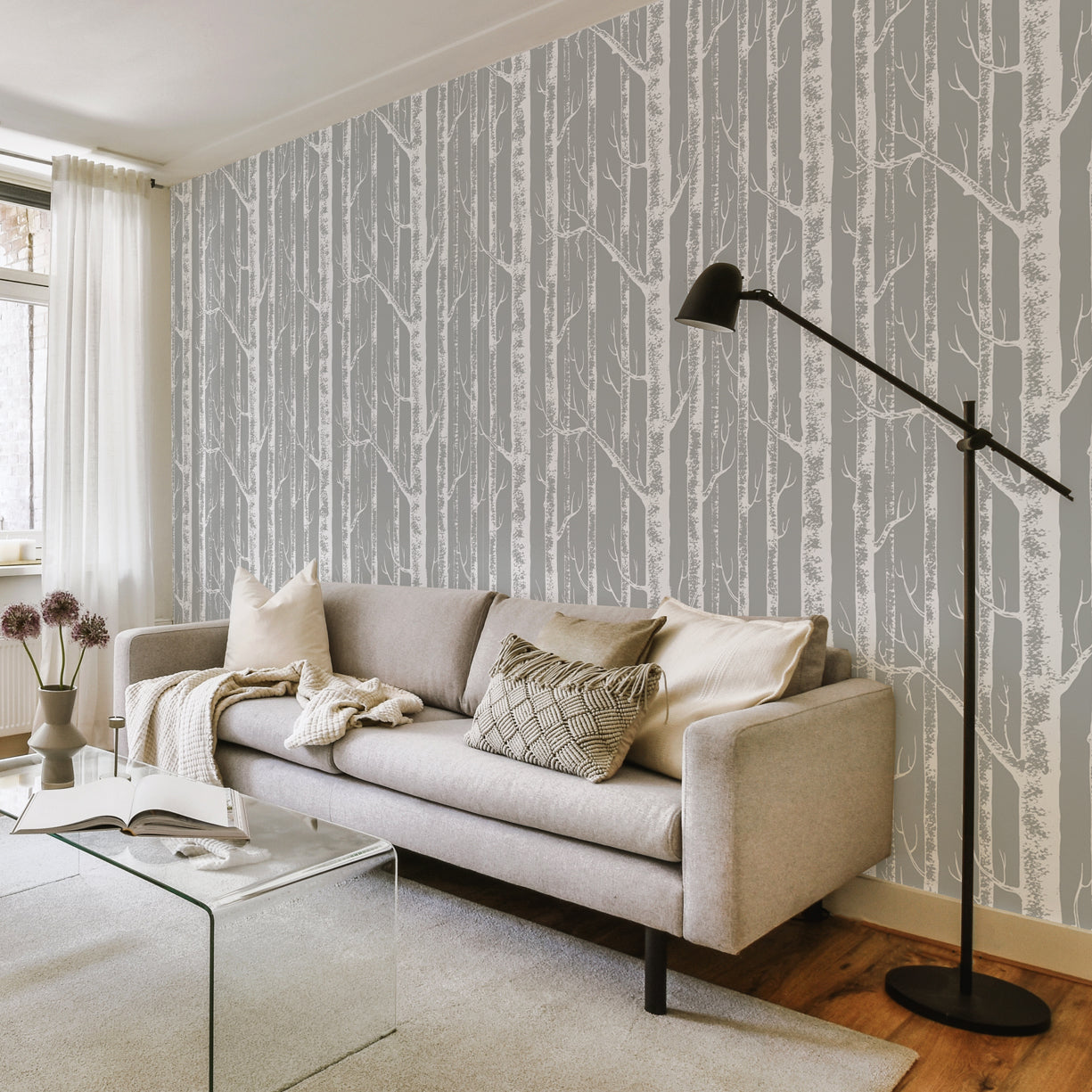 Modern Birch Grove Wallpaper