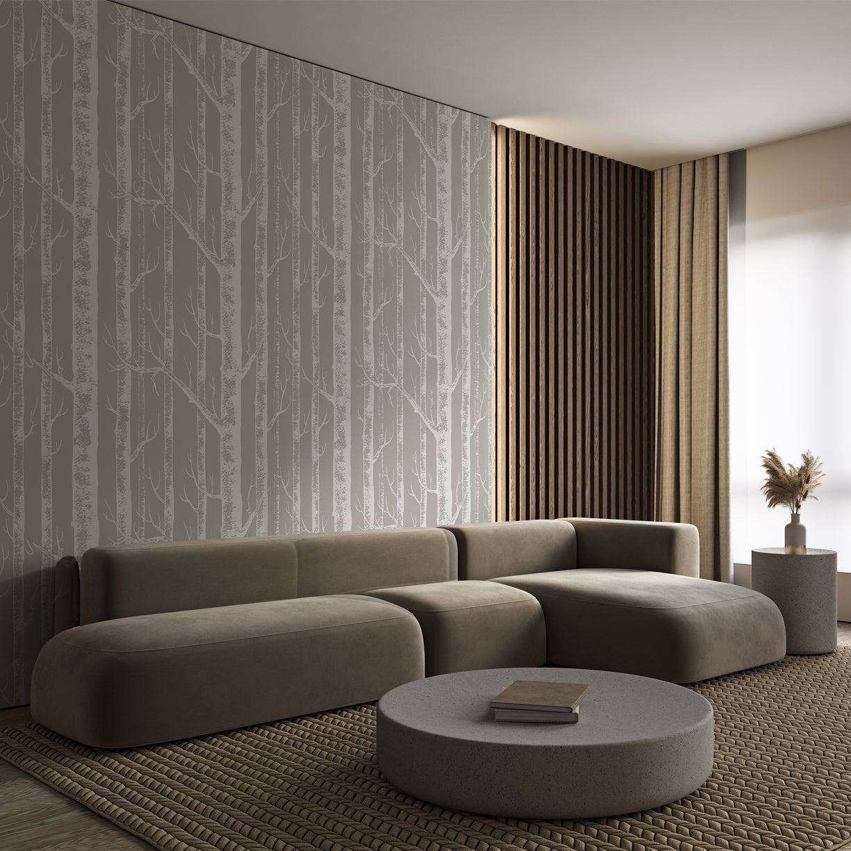 Modern Birch Grove Wallpaper
