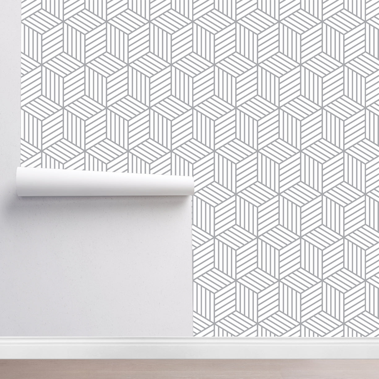 Linear Grey Cube Wallpaper