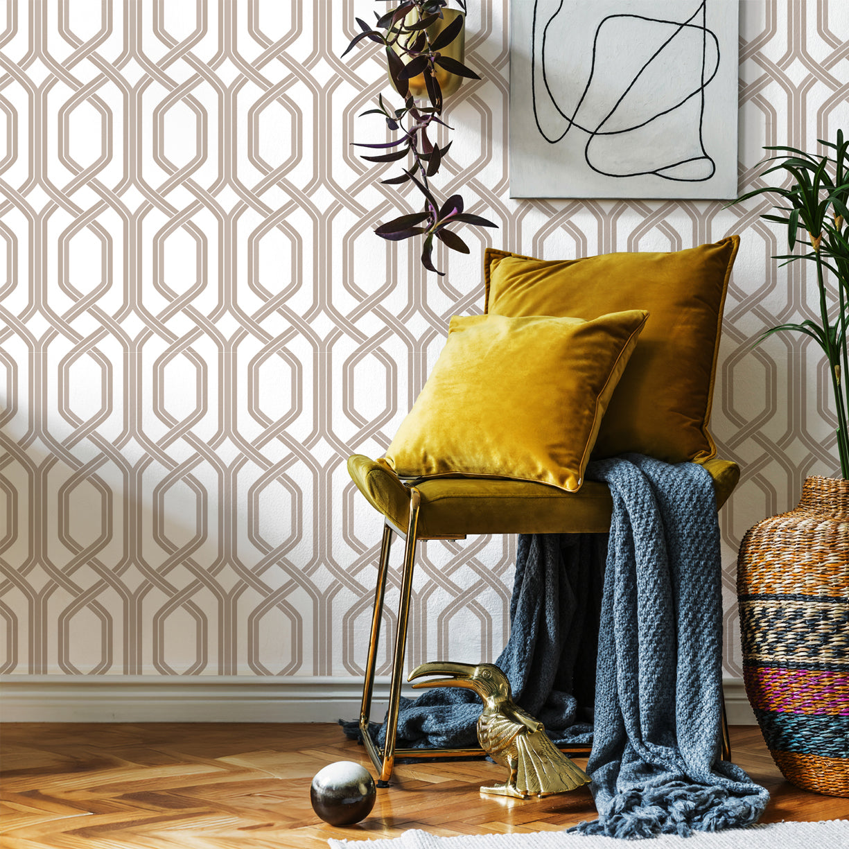 Modern Trellis Wallpaper