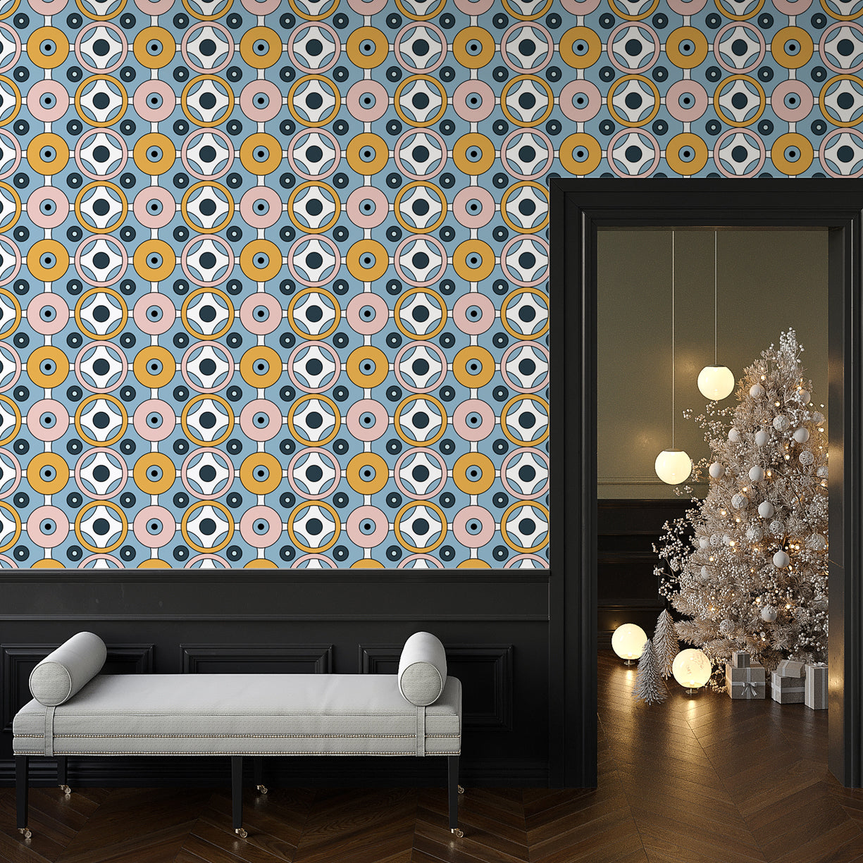 Atomic Geometric Harmony Wallpaper