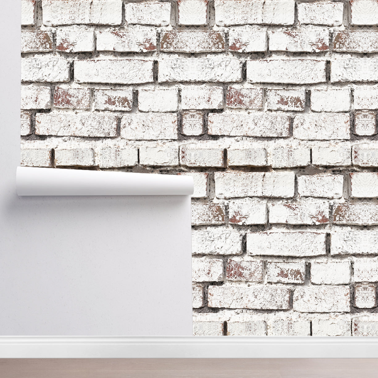 Vintage White Brick Wallpaper