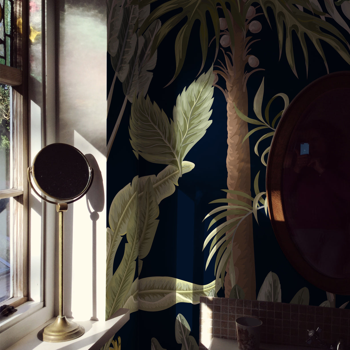 Midnight Jungle - Tropical Botanical Mural Wallpaper