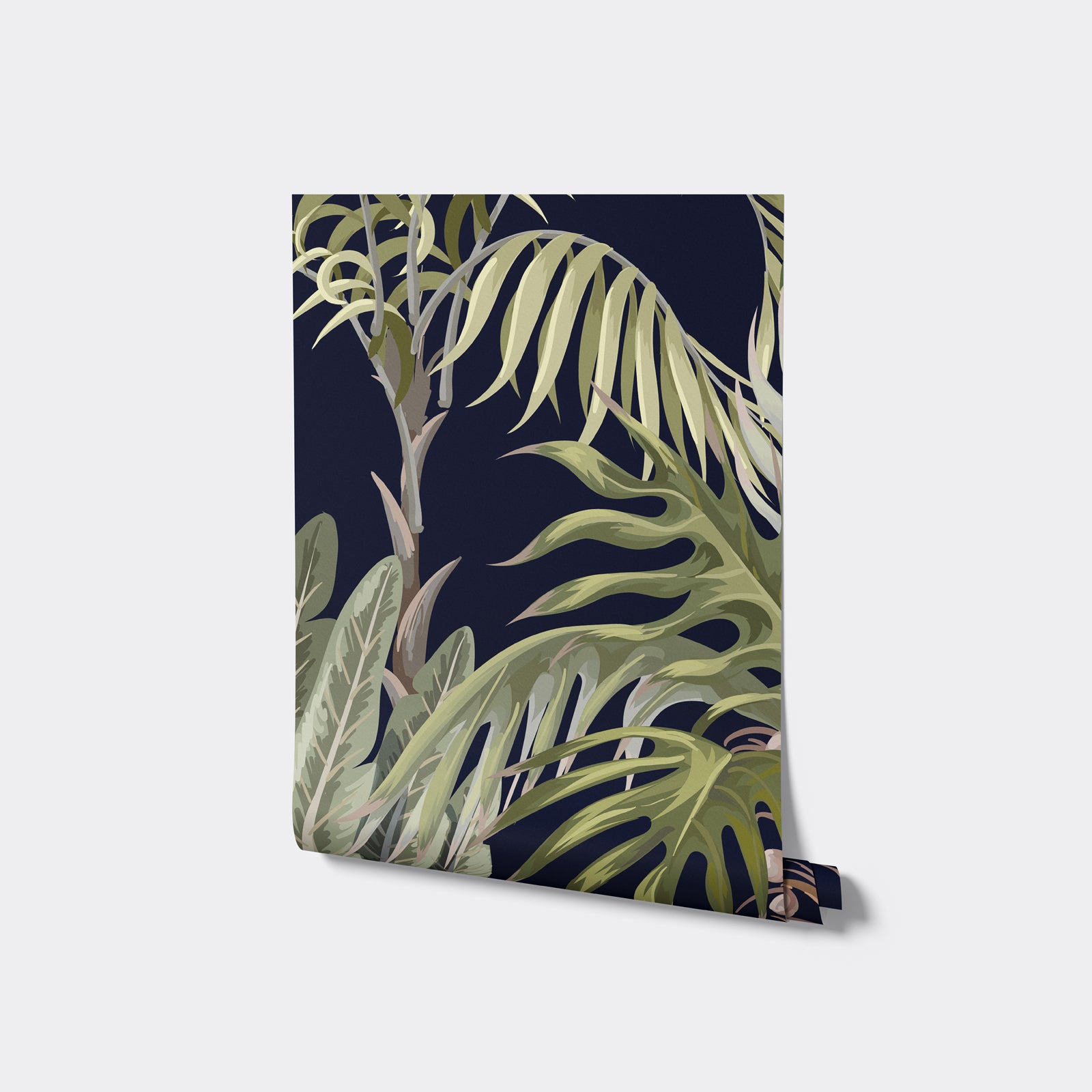 Midnight Jungle - Tropical Botanical Mural Wallpaper