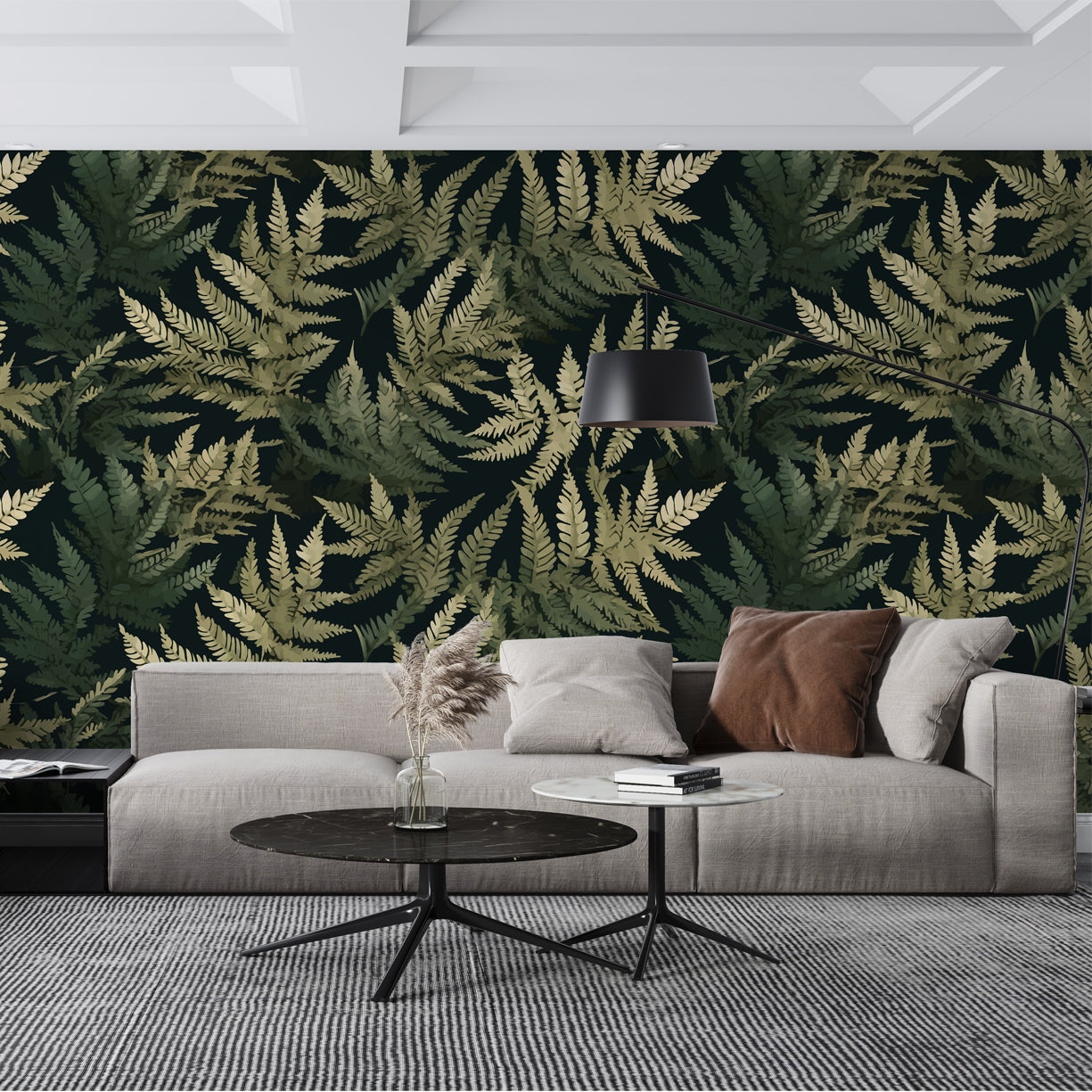 Midnight Fernscape Moody Tropical Leaf Wallpaper