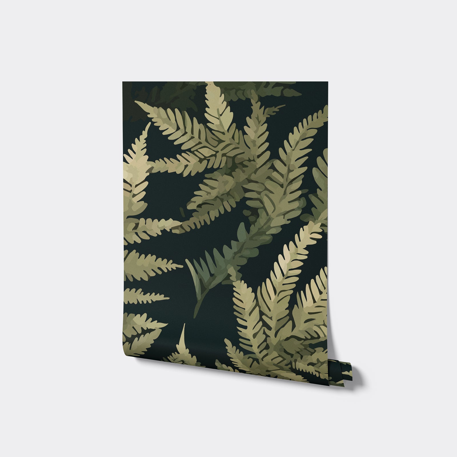 Midnight Fernscape Moody Tropical Leaf Wallpaper