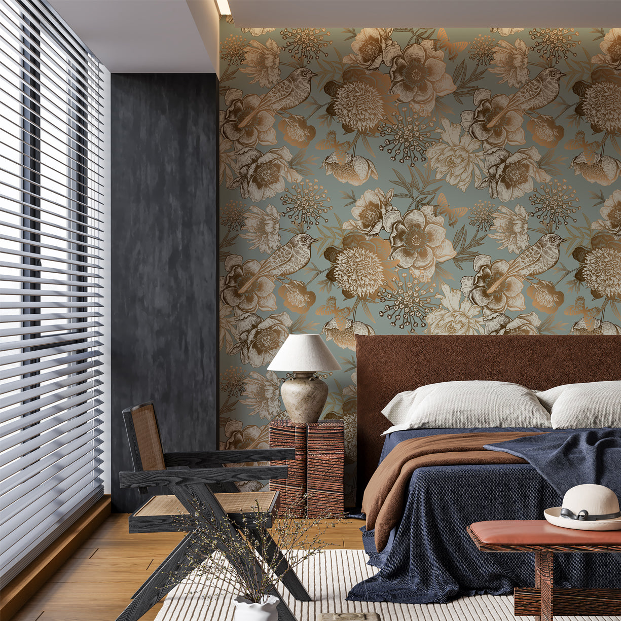 Chateau Garden Floral Wallpaper