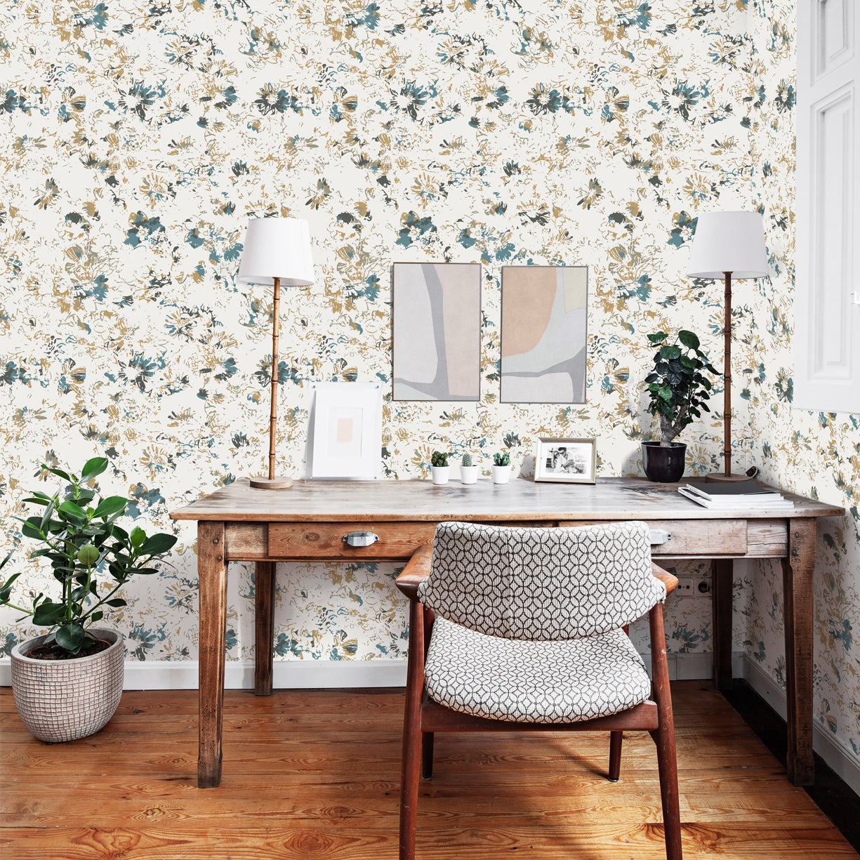 suble Abstract Floral Wallpaper