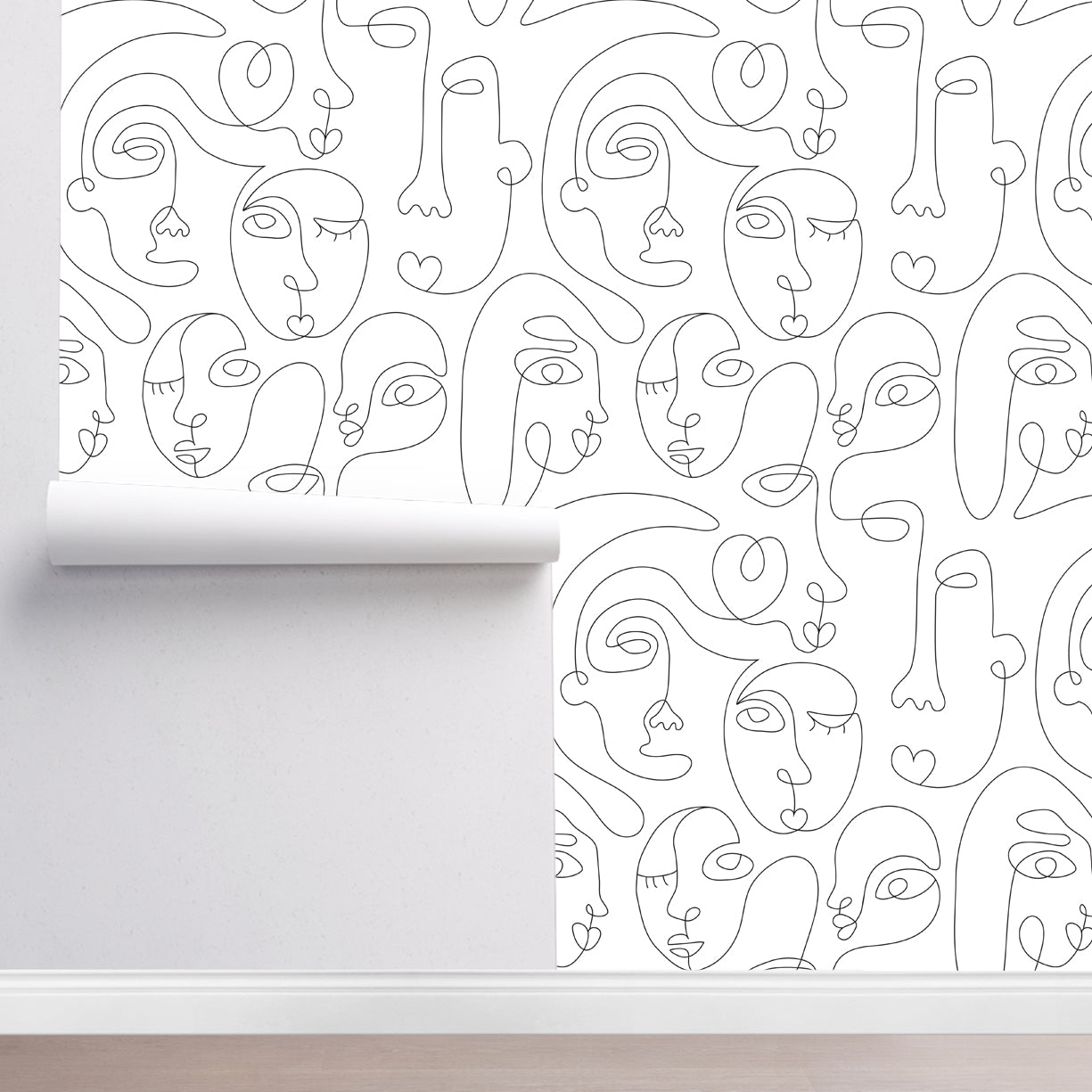 Contemporary Line Portraits Wallpaper