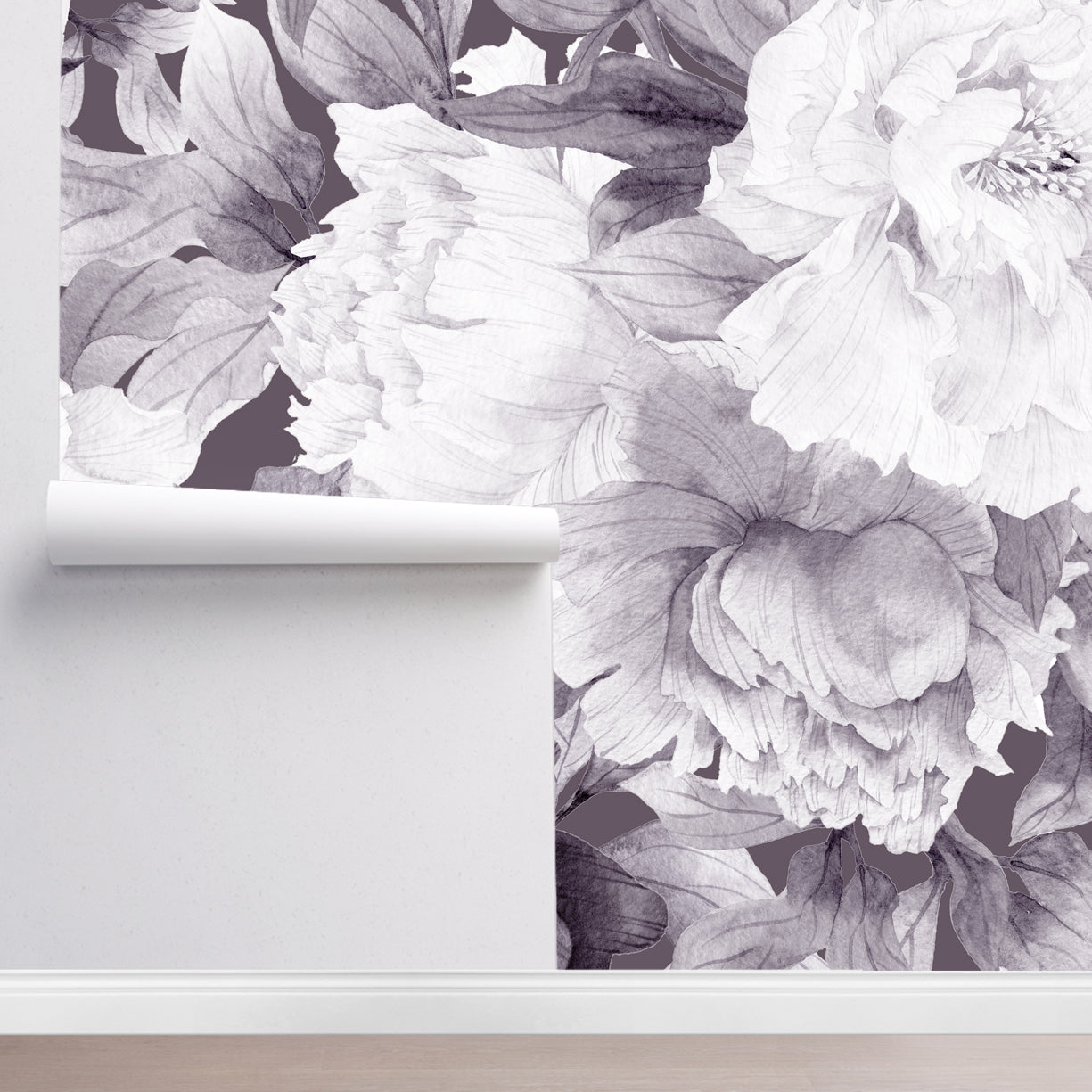 White Peony Floral Mural