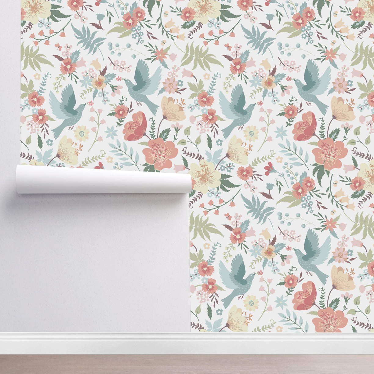 Flowers with birds