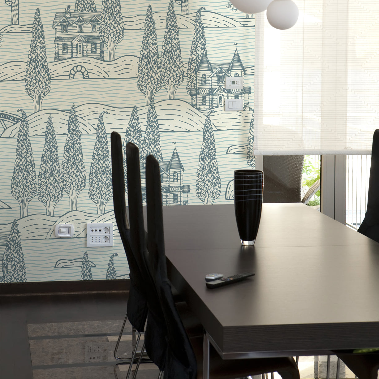 Whimsical Village Grove Wallpaper
