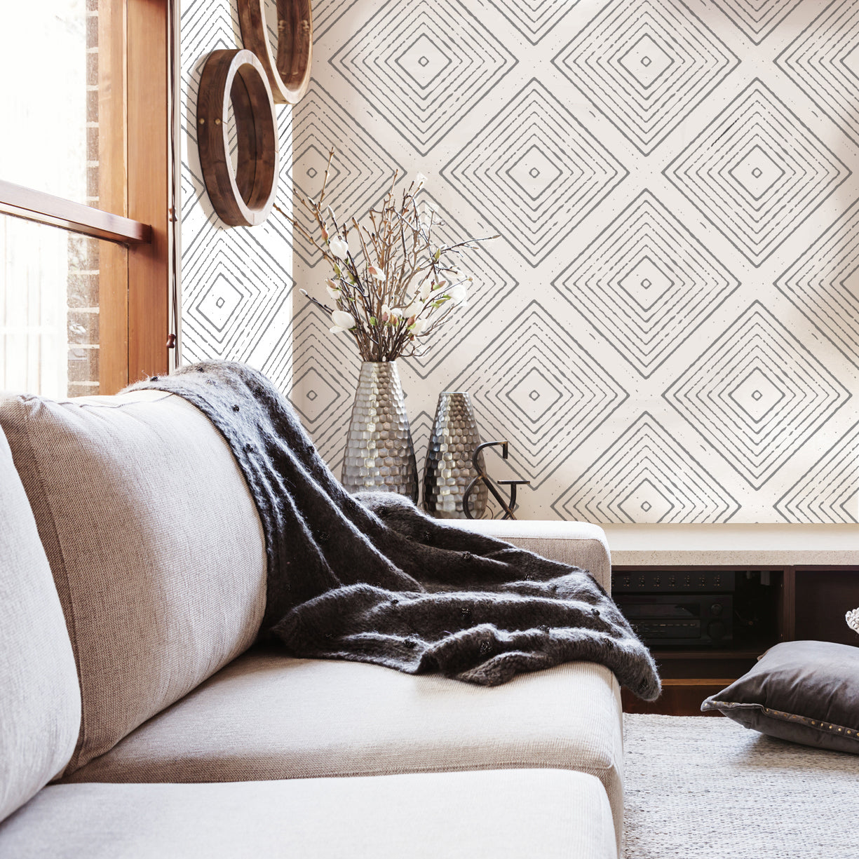 Boho Geometric Lines Wallpaper