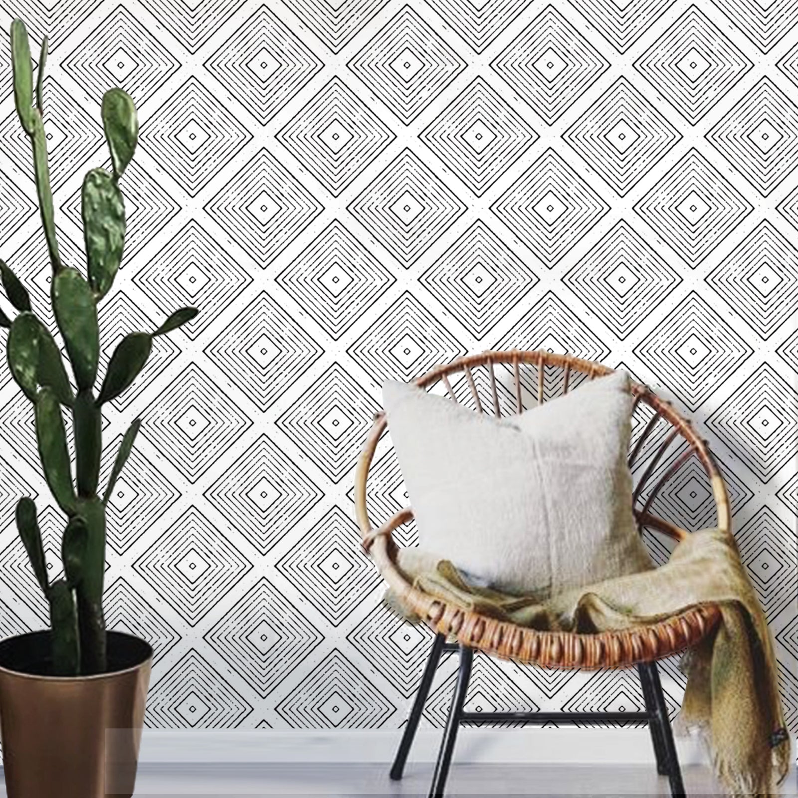 Boho Geometric Lines Wallpaper