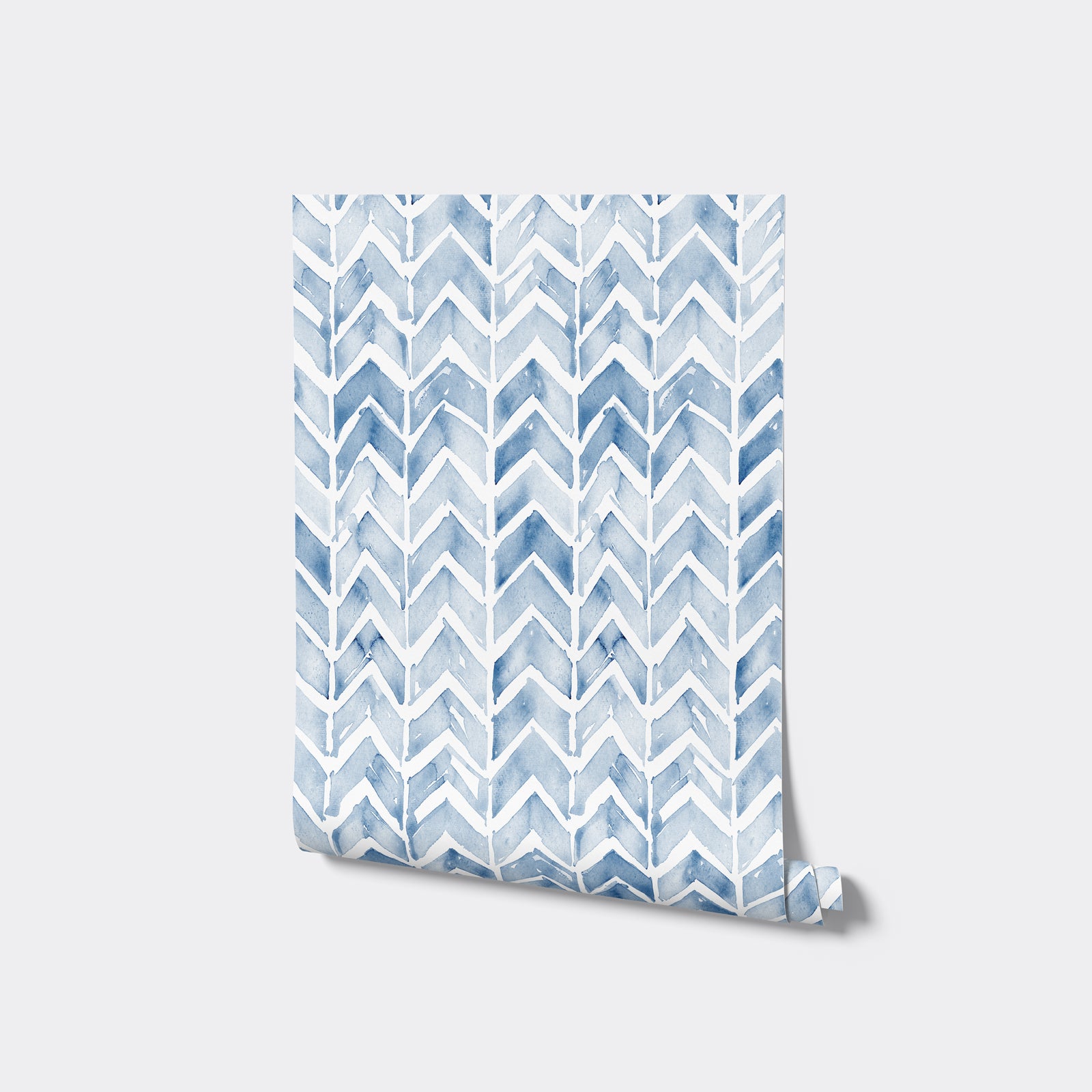 Chevron Blue Watercolor Wallpaper