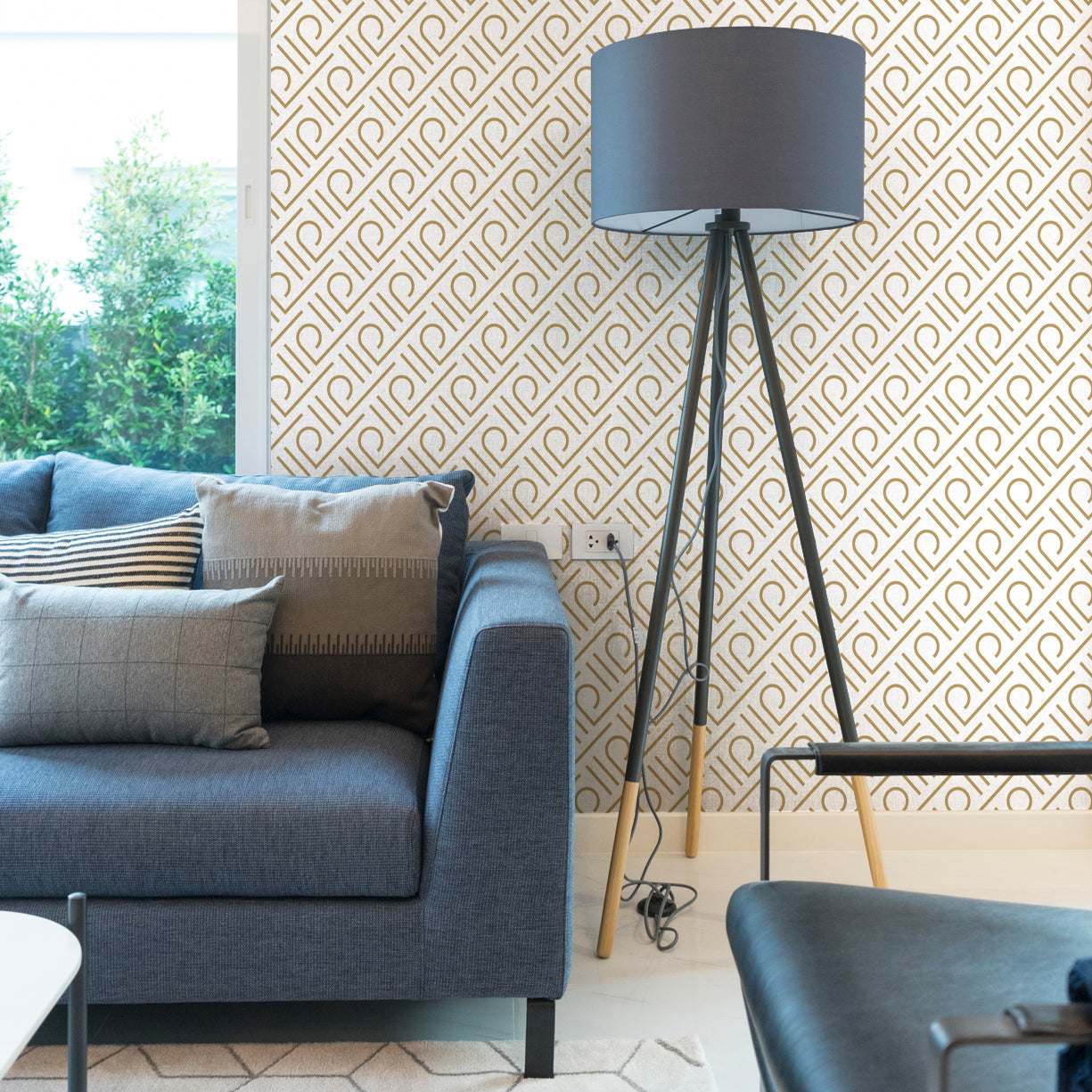 Golden Axis – Modern Geometric Wallpaper