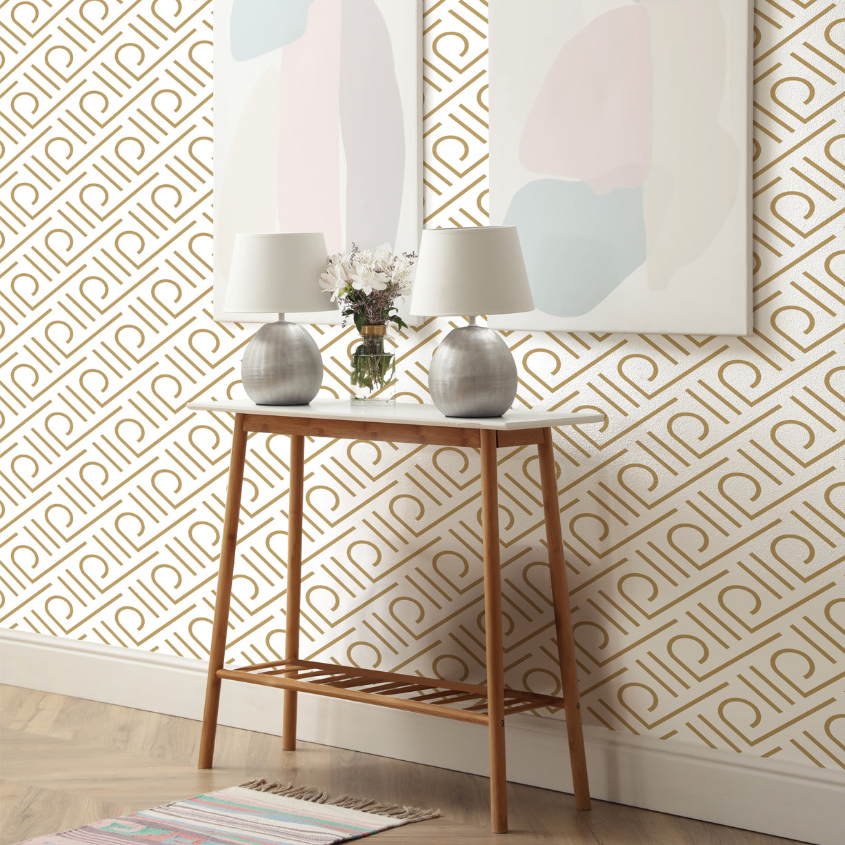 Golden Axis – Modern Geometric Wallpaper