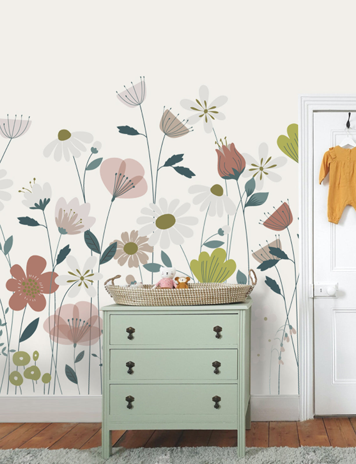 Charming Wild Flowers Mural | Floral Removable Wall Decor