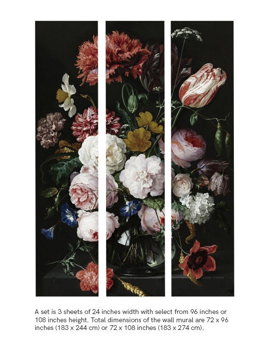 Dark Flowers Removable Wallpaper | Wallplays