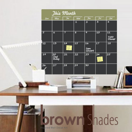 Wall Decor : Chalkboard Wall Calendar Decal